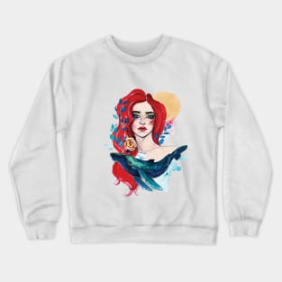 Whale Girl Crewneck Sweatshirt